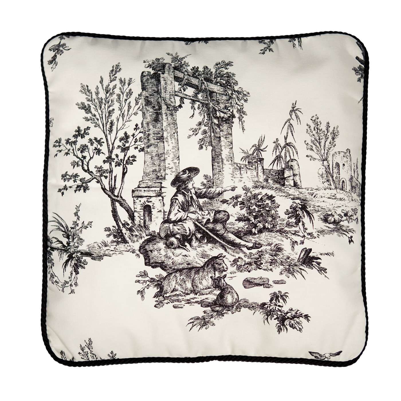 Toile Decorative Pillow - Bouvier Black by Thomasville Questions & Answers