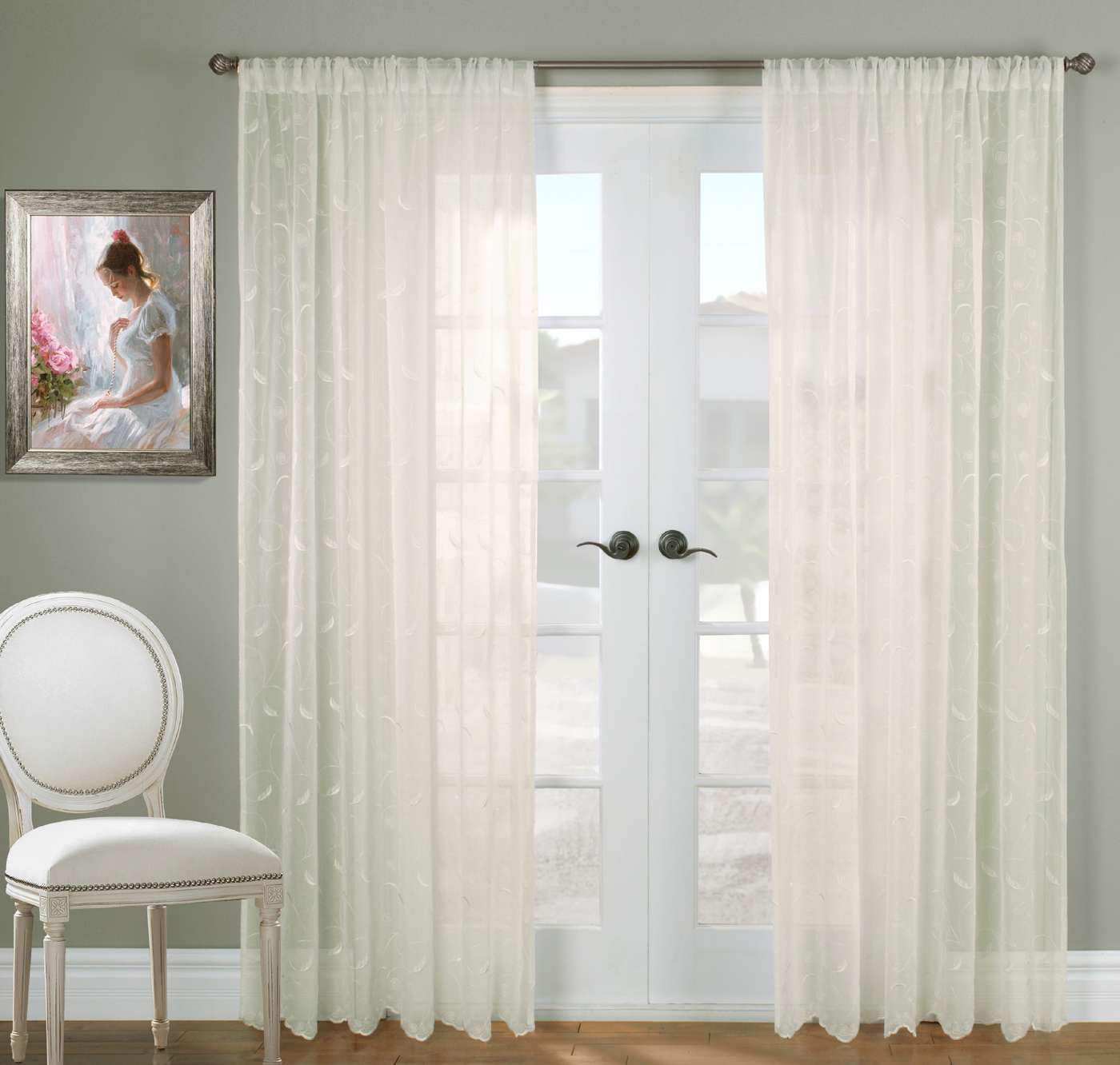 Hathaway Embroidered Semi Sheer Tailored Panel Questions & Answers